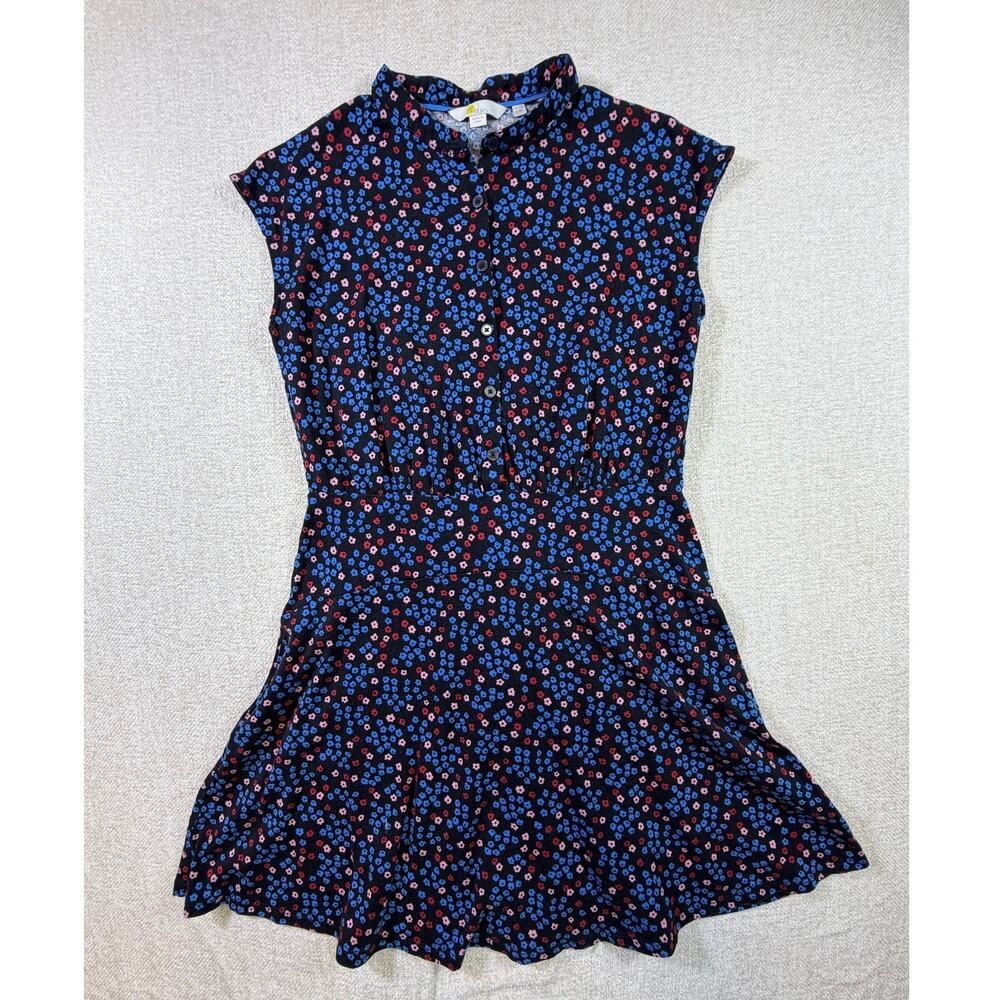 Boden Women's Blue 8R Knee Length Floral Print Sleeveless Casual Sundress Dress